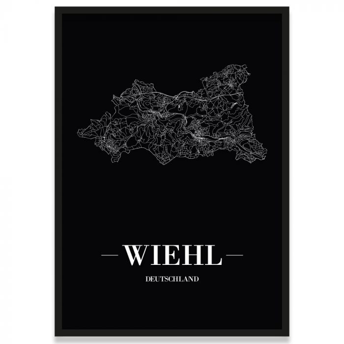 Stadtposter Wiehl Black
