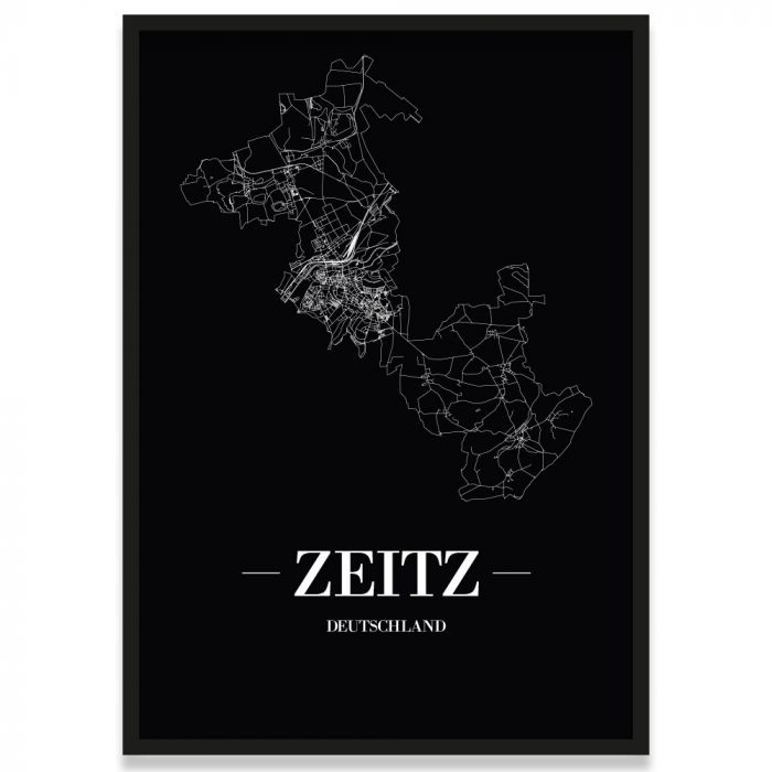 Stadtposter Zeitz - black