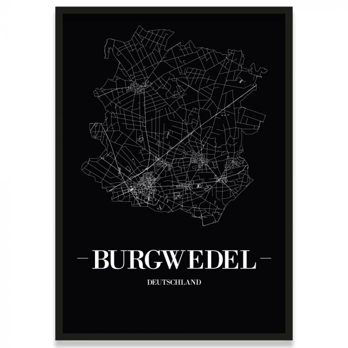 Stadtposter Burgwedel Black