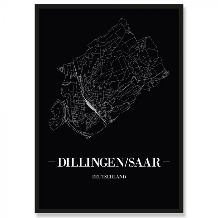 Stadtposter Drillingen/Saar Black