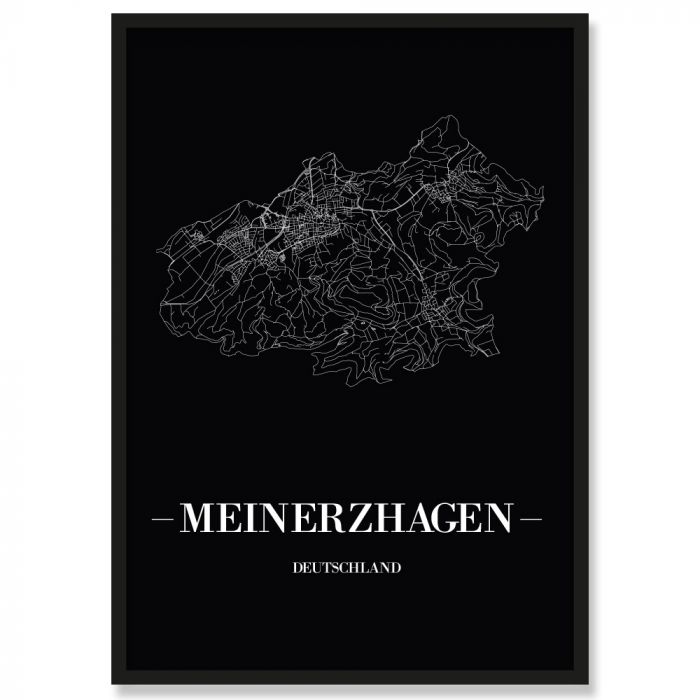 Stadtposter Meinerzhagen Black