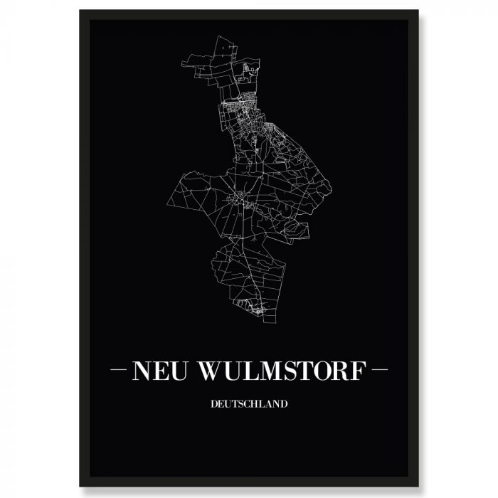 Stadtposter Neu Wulmstorf Black
