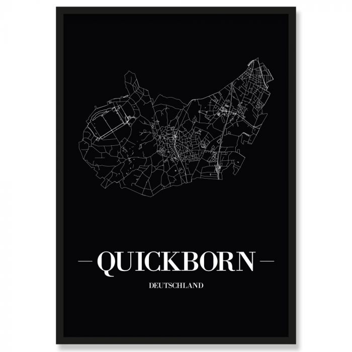 Stadtposter Quickborn  Black