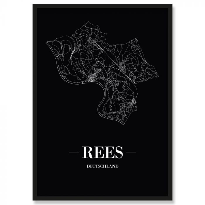 Stadtposter Rees Black
