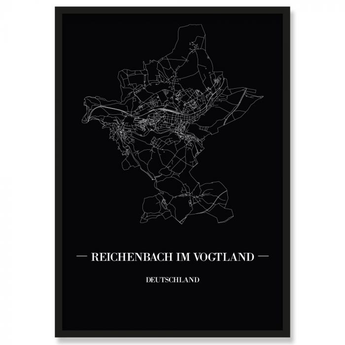 Stadtposter Reichenbach im Vogtland Black
