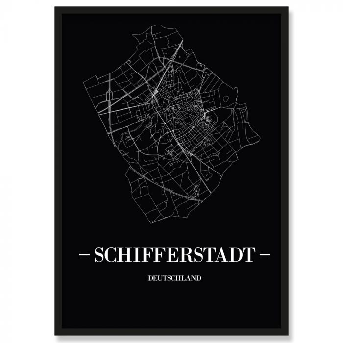 Stadtposter Schiefferstadt Black