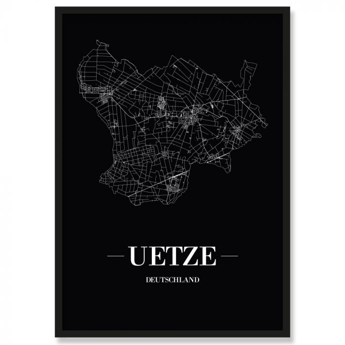 Stadtposter Uetze Black