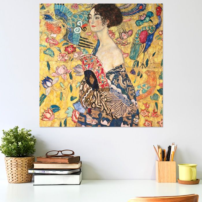 Poster Gustav Klimt - Dame mit Fächer