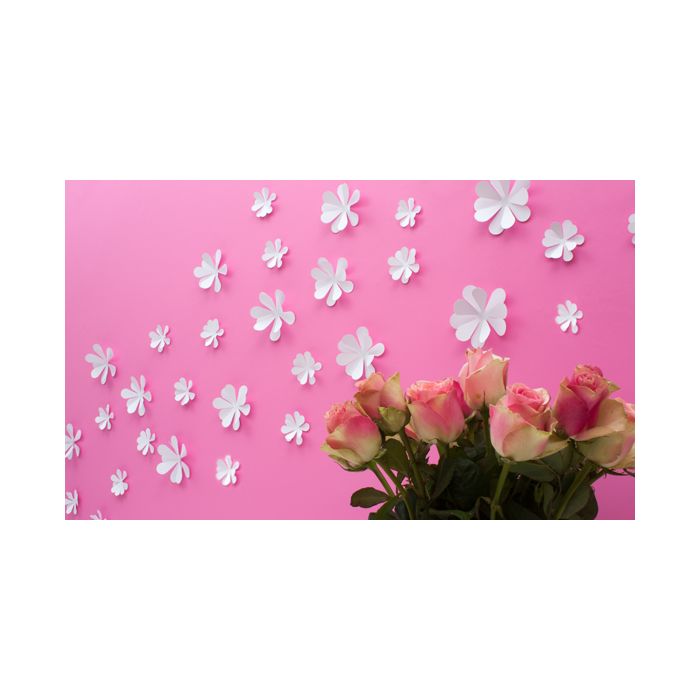 Wandtattoo 3D - Blumen weiß