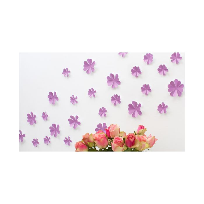Wandtattoo 3D - Blumen flieder