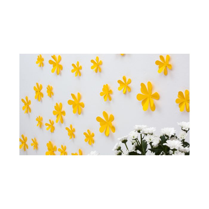 Wandtattoo 3D - Blumen gelb