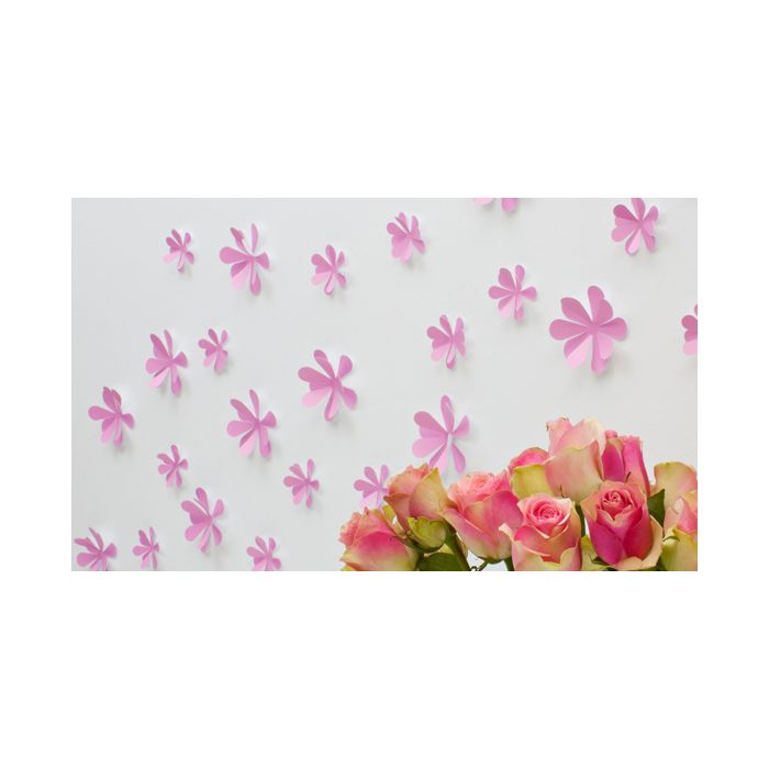 Wandtattoo 3D - Blumen rosa