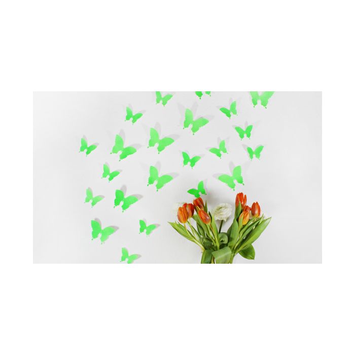 Wandtattoo 3D - Schmetterlinge neon grün