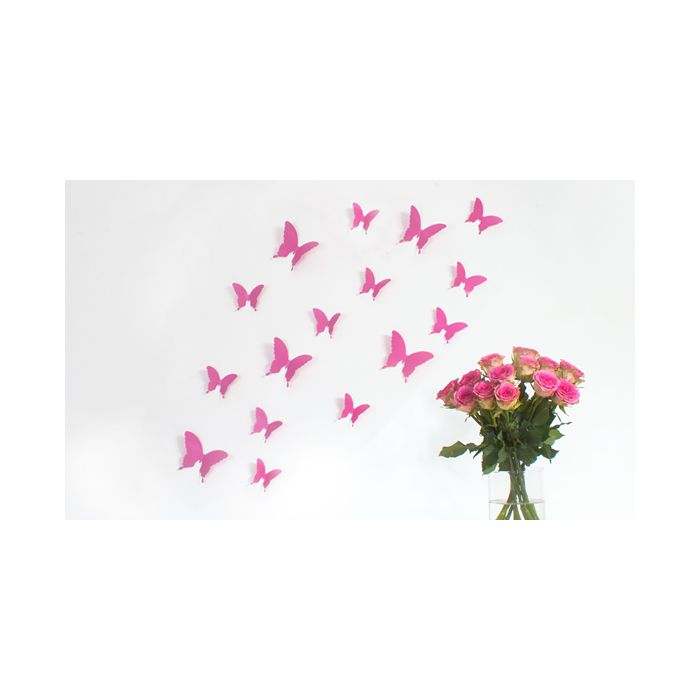 Wandtattoo 3D - Schmetterlinge pink