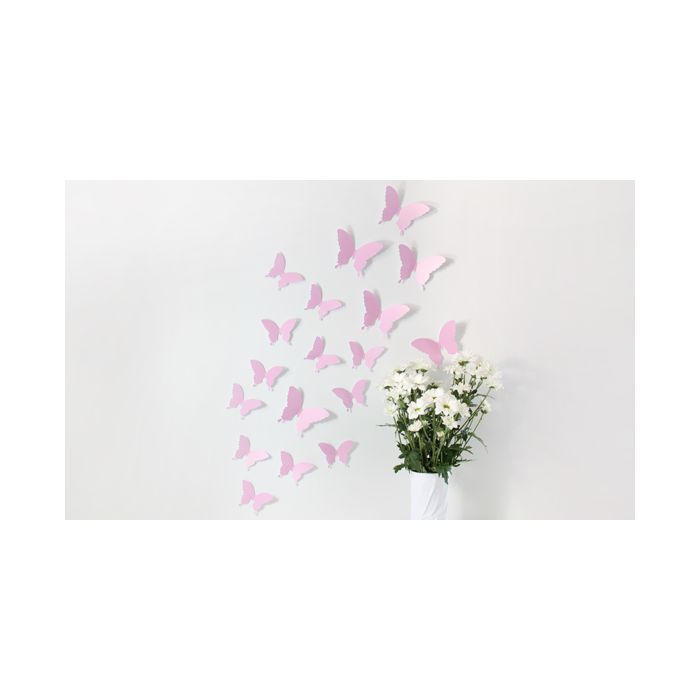 Wandtattoo 3D - Schmetterlinge rosa