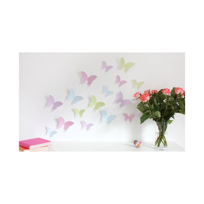 Wandtattoo 3D - Schmetterlinge pastell