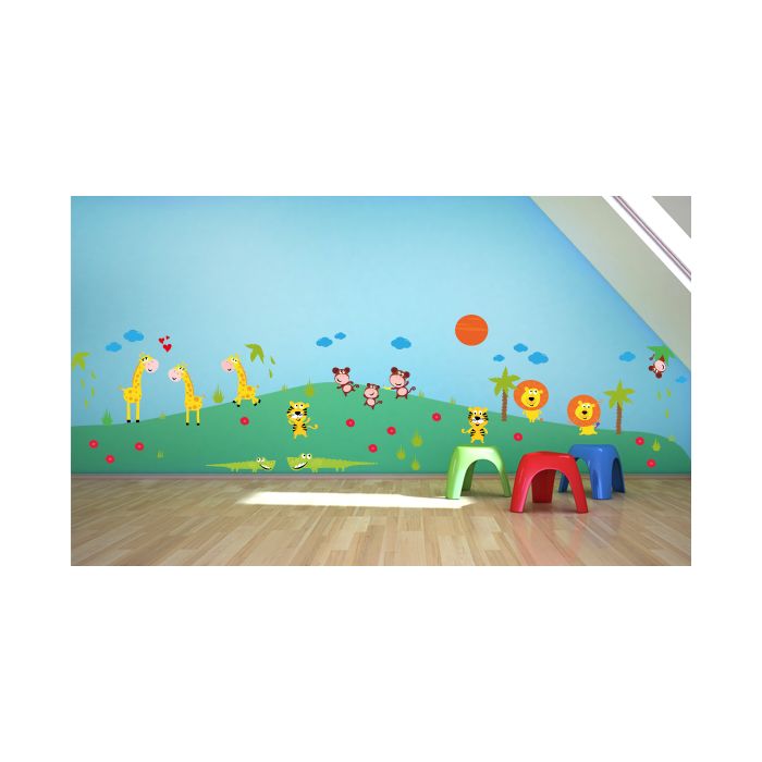 Wandsticker Mega Set - bunte Dschungeltiere