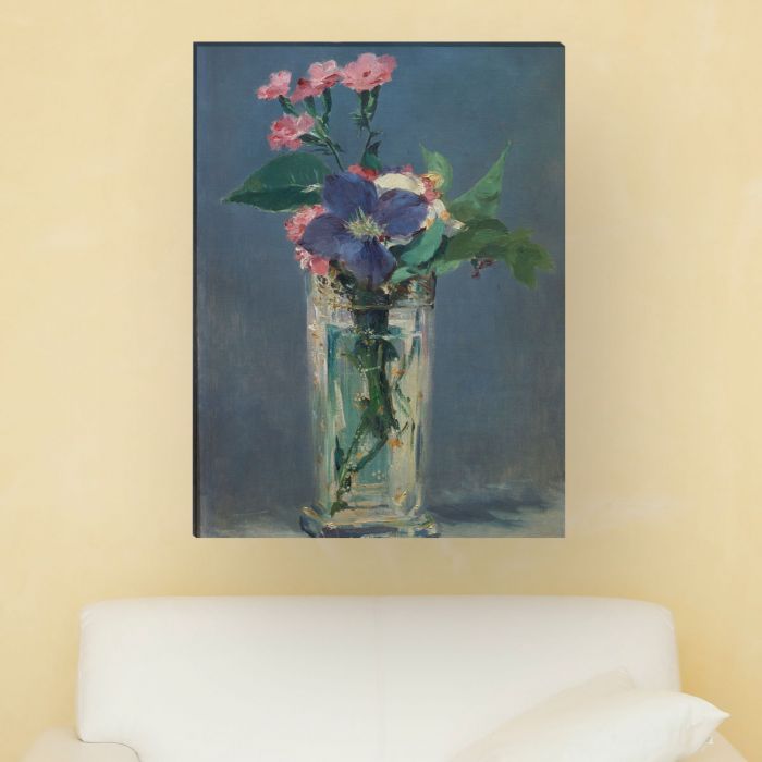 Édouard Manet - Glasvase mit Nelken und Klematis