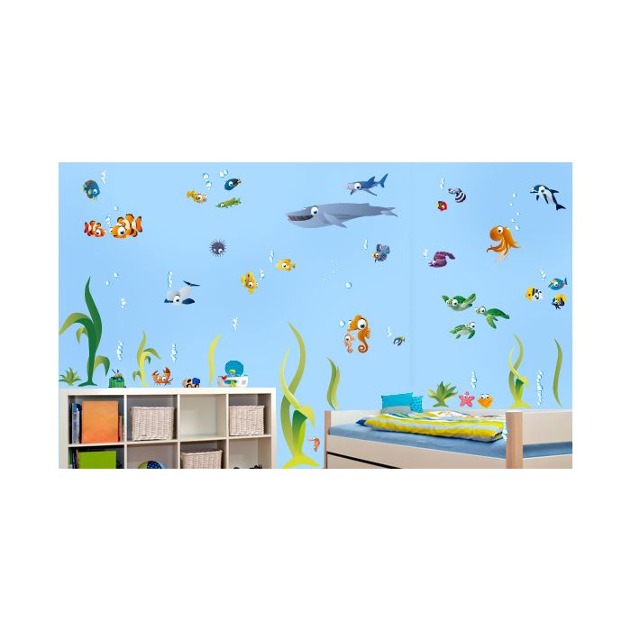 Wandtattoo Set - große bunte Unterwasserwelt