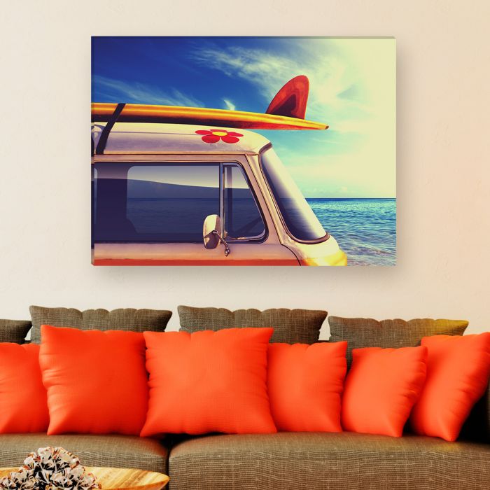Leinwandbild - Auto - Surf - Surfer - Kalifornien