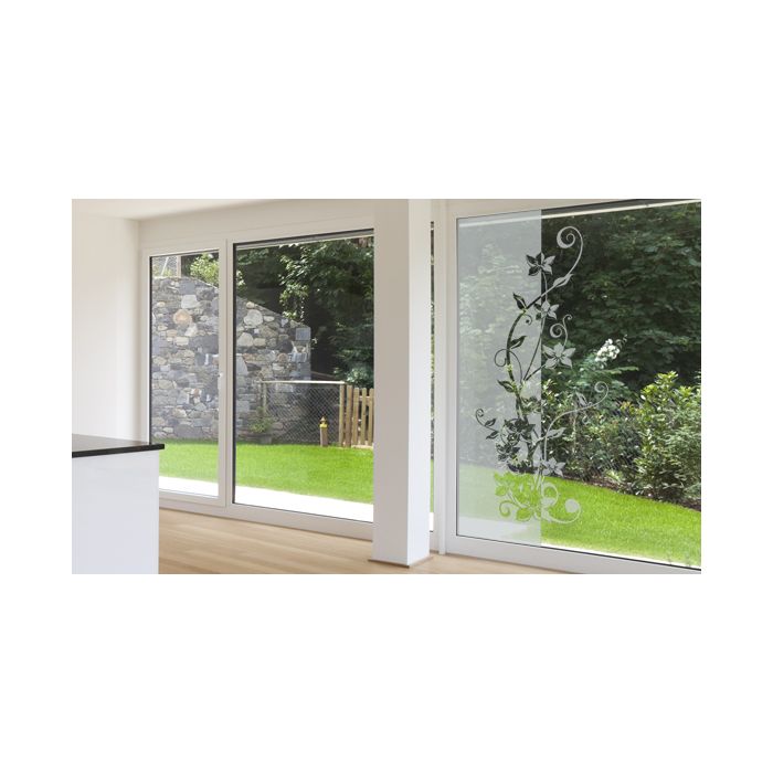 Milchglasfolie - Blumenranke 211 cm Höhe