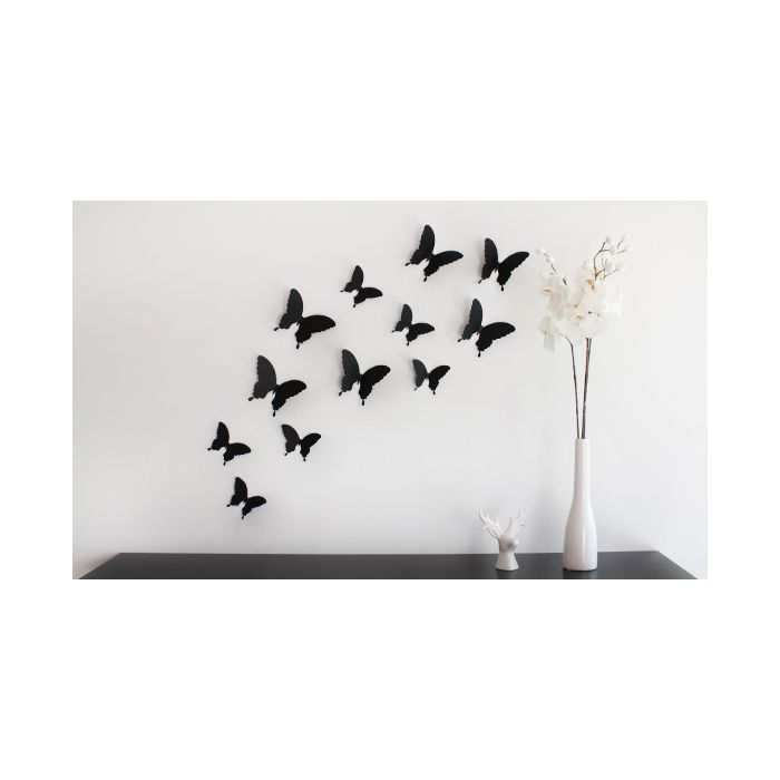 Wandtattoo 3D - Schmetterlinge schwarz