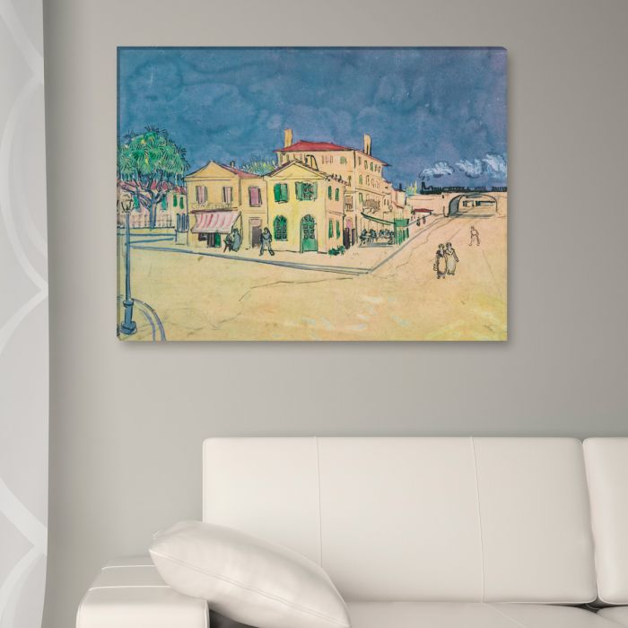 Das gelbe Haus Leinwandbild