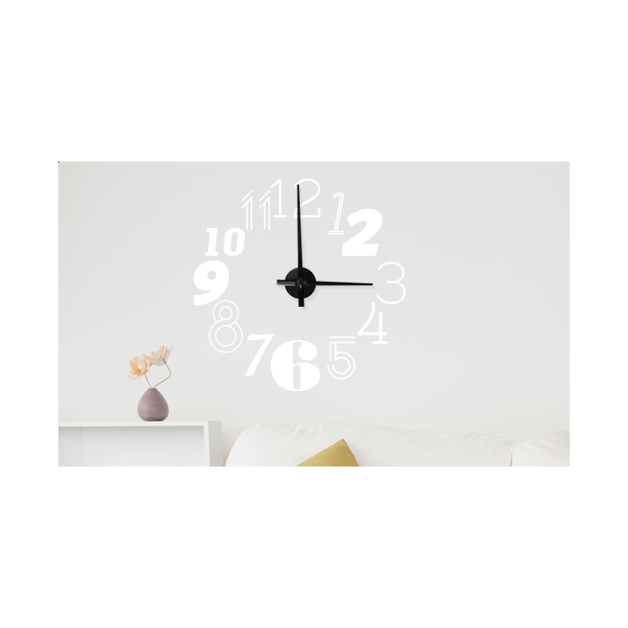 Wandtattoo Uhr - Chaos-Typo