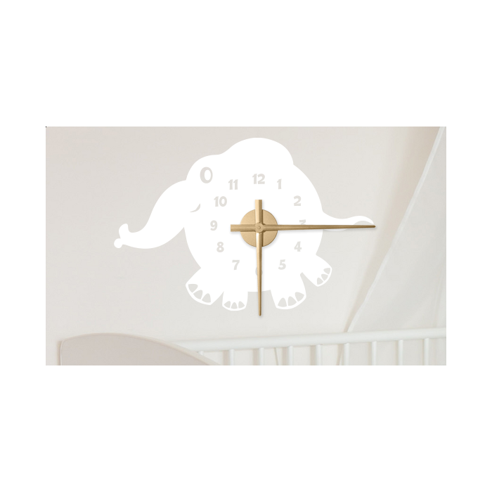 Wandtattoo Uhr - lustiger Elefant