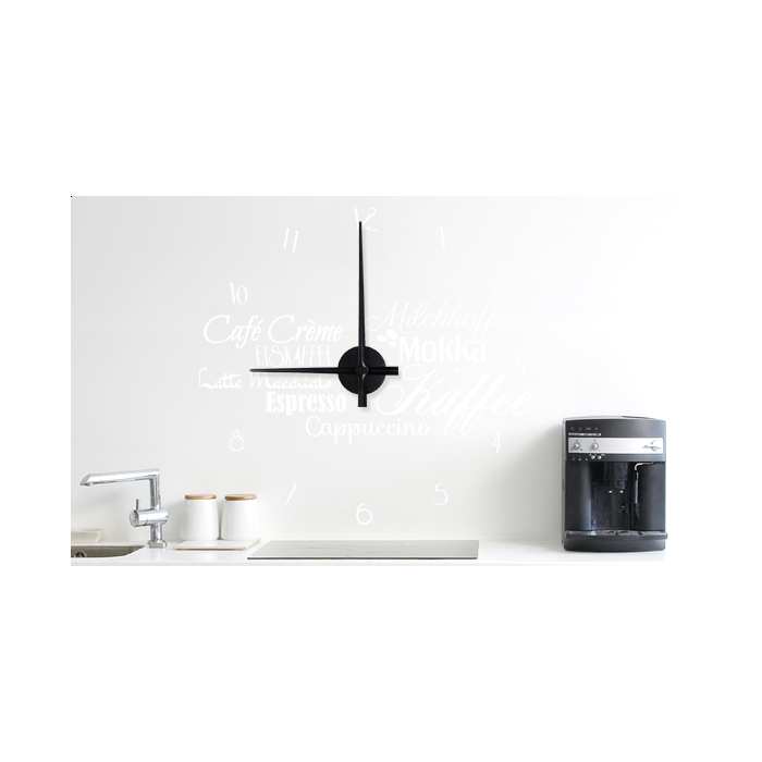 Wandtattoo Uhr - Kaffeespezialitäten