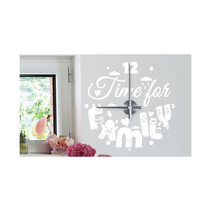 Wandtattoo Uhr - Time for family