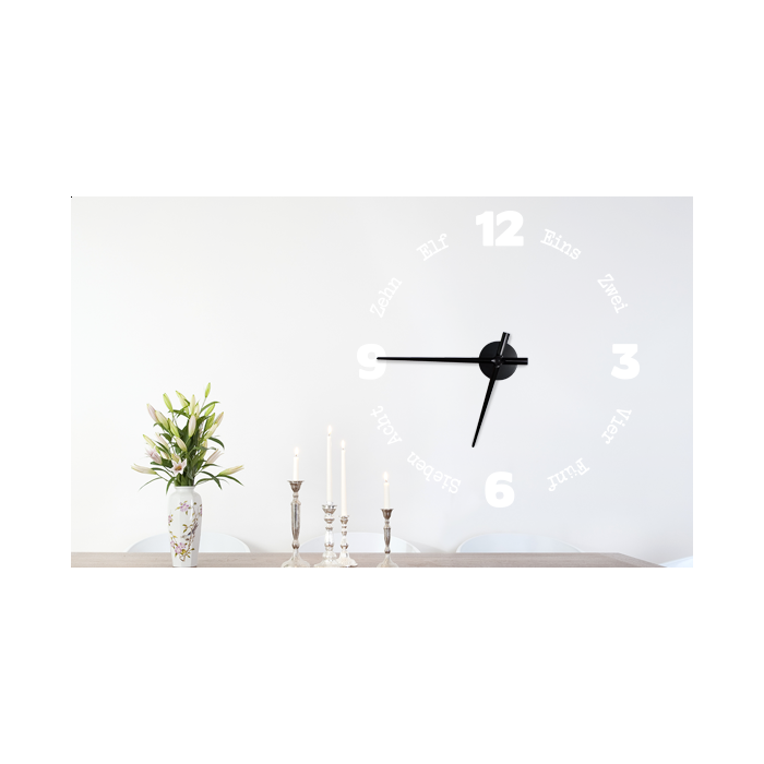 Wandtattoo Uhr - Typewriter Numbers