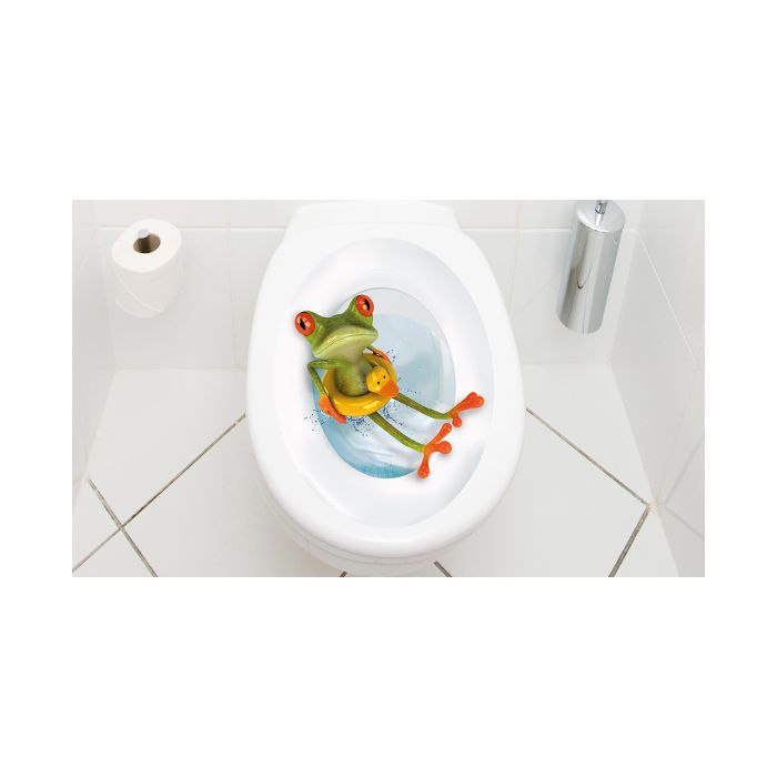 WC Aufkleber Frosch mit Rettungsring