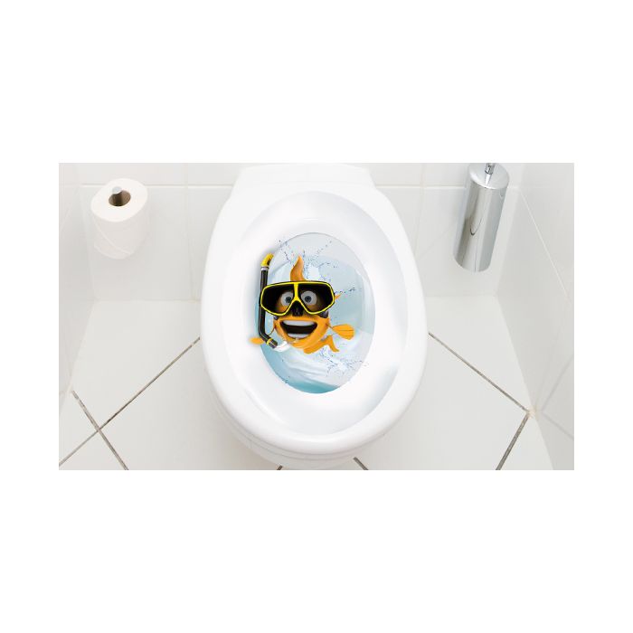 WC Aufkleber Goldfisch Taucherbrille