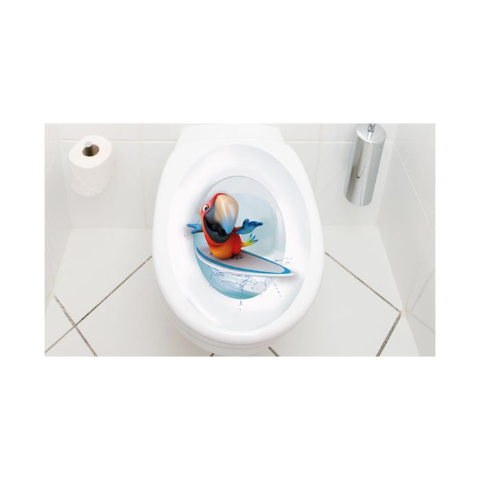 WC Aufkleber Papagei Surfer