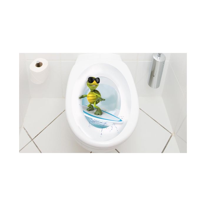 WC Aufkleber Schildkröte Surfer