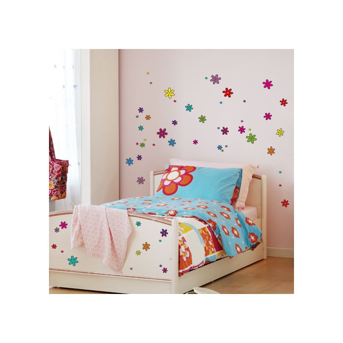 Wandsticker Set A4 - bunte Blumen Design 1