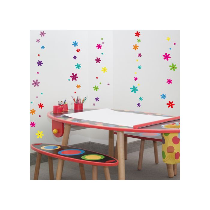 Wandsticker Set A4 - bunte Blumen Design 2