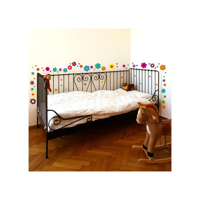 Wandsticker Set A4 - bunte Blumen Design 4
