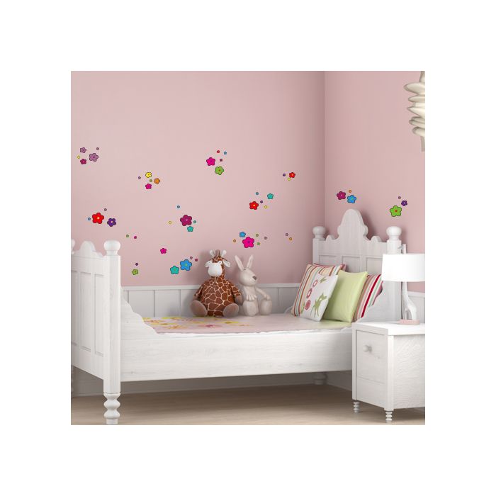 Wandsticker Set A4 - bunte Blumen Design 5