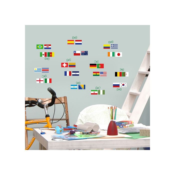 Wandsticker Set A4 - Flaggen WM