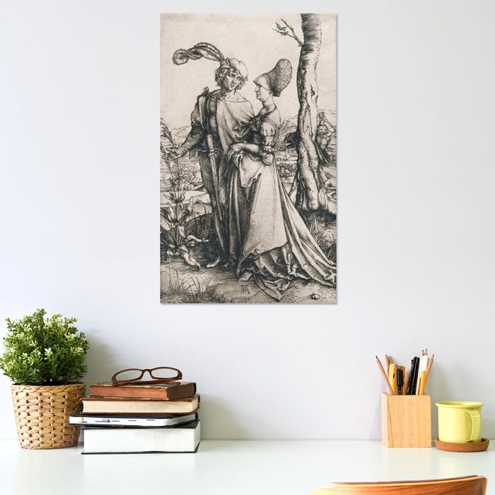 Poster Albrecht Dürer - Das Liebespaar und der Tod, Der Spaziergang