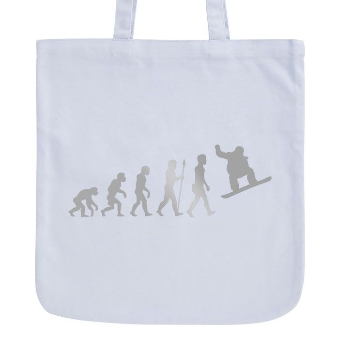JUNIWORDS Pastell Jutebeutel Evolution Snowboard