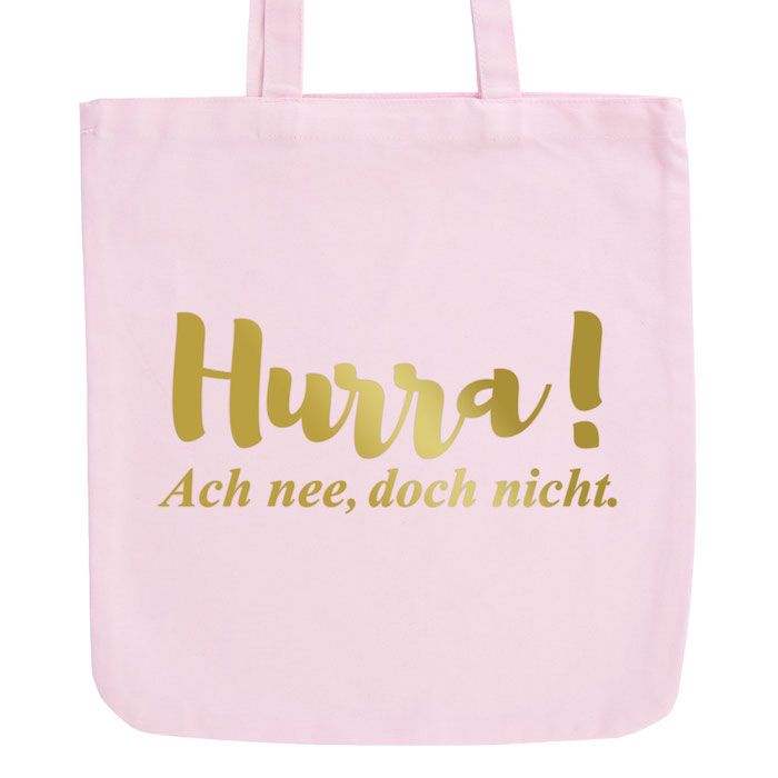 JUNIWORDS Pastell Jutebeutel Hurra! Ach nee, doch nicht.