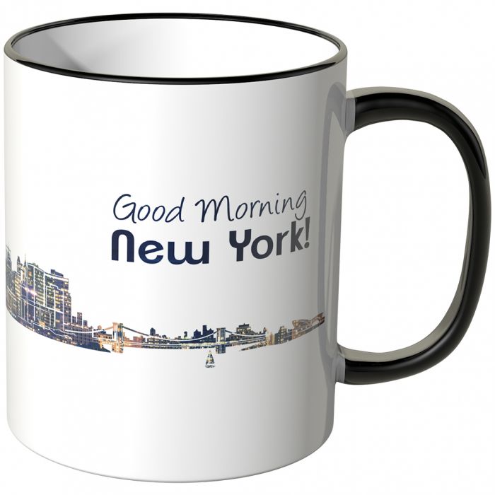 JUNIWORDS Tasse "Good Morning New York!" Skyline bei Nacht