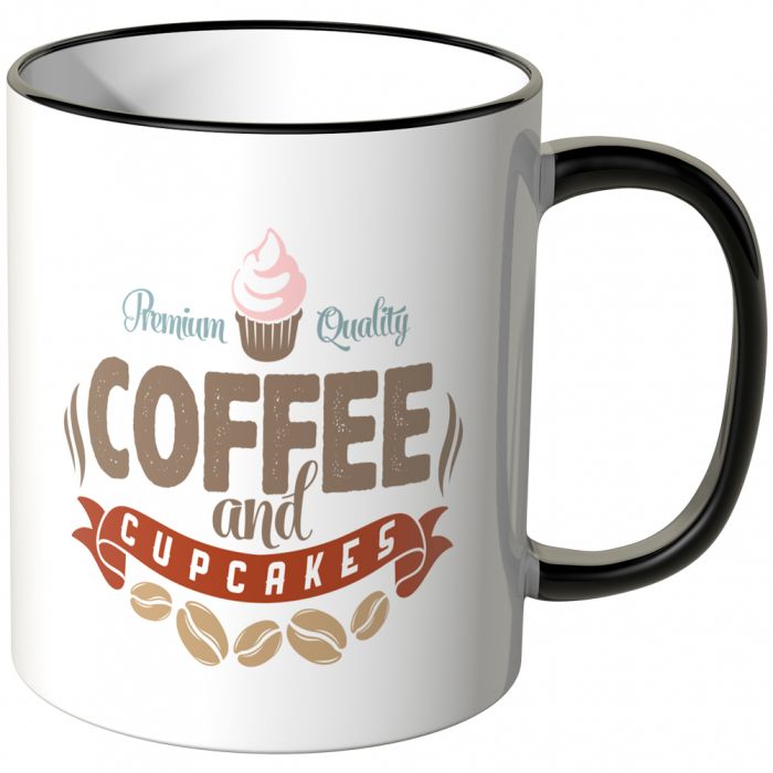 JUNIWORDS Tasse Premium quality coffee and cupcakes