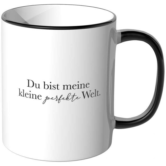JUNIWORDS Tasse Du bist meine kleine perfekte Welt.