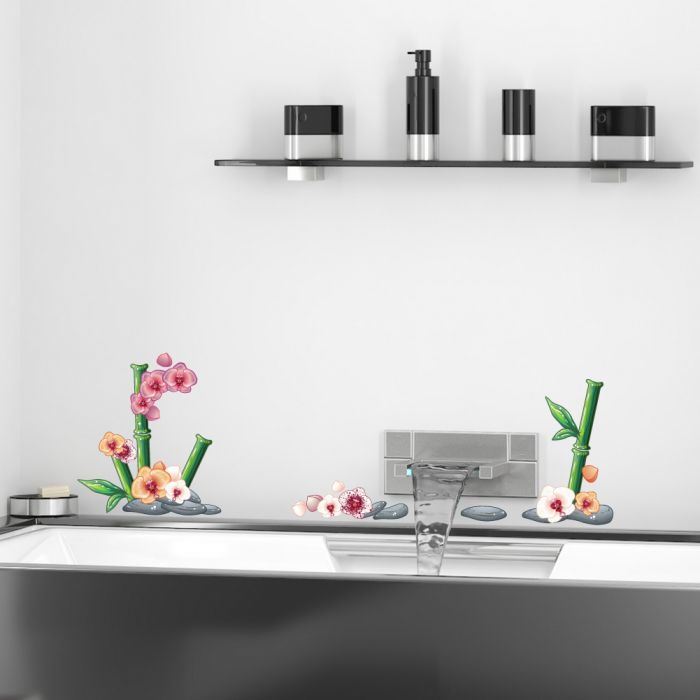 Wandsticker Set A4 - Bunte Orchideen