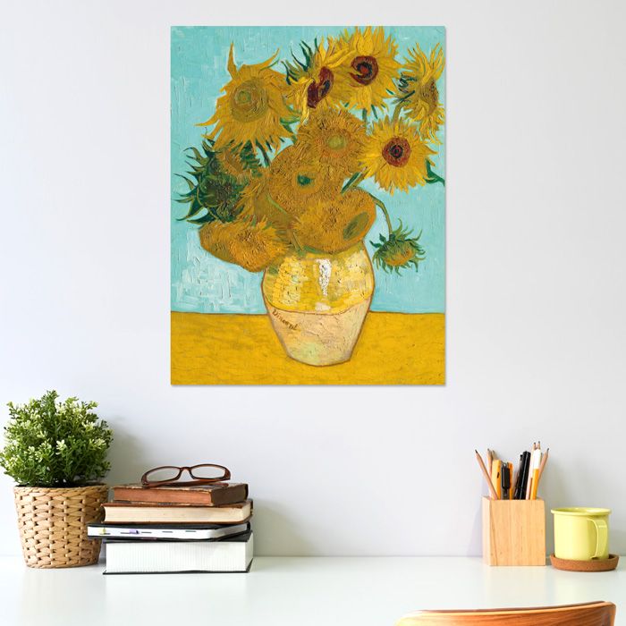 Poster Vincent van Gogh - Zwölf Sonnenblumen in einer Vase