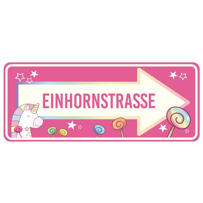 Wanddecko Einhorn Wegweiser